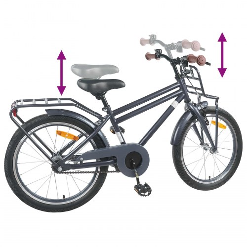 Børnecykel 20 tommer til børn i alderen 6-11 år Mørkegrå