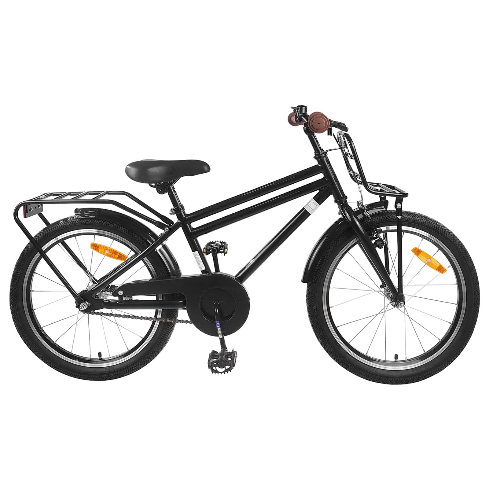 Børnecykel 20 tommer til børn i alderen 6-11 år Sort