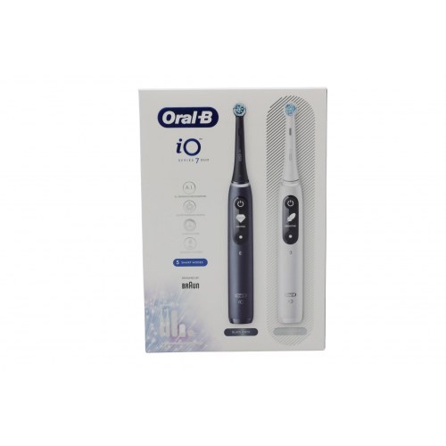 Oral-B iO Series 7 Duo – elektrisk tandbørste, Onyx/Hvid