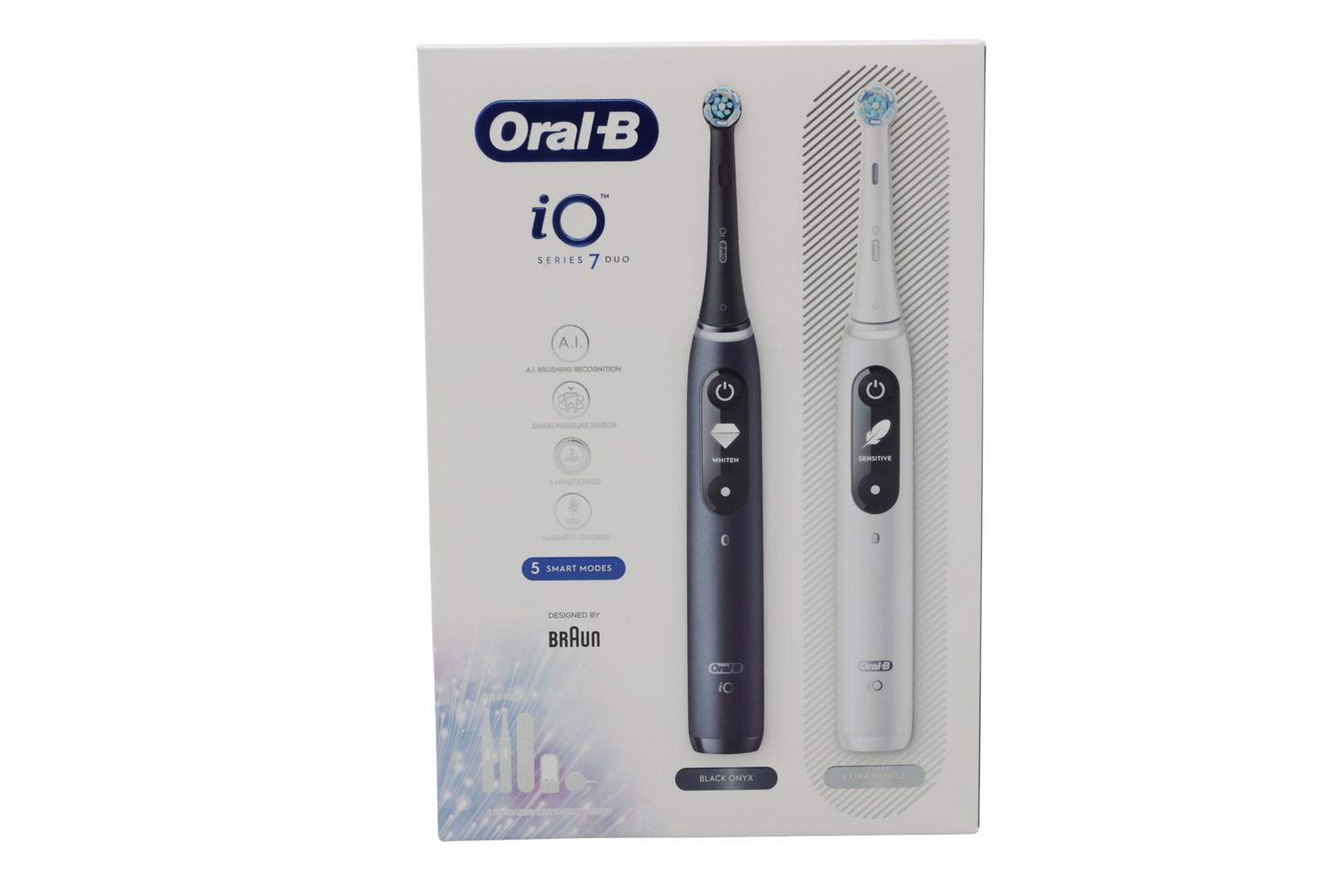 Oral-B iO Series 7 Duo – elektrisk tandbørste, Onyx/Hvid