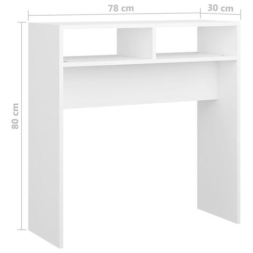 Konsolbord 78x30x80 cm spånplade hvid