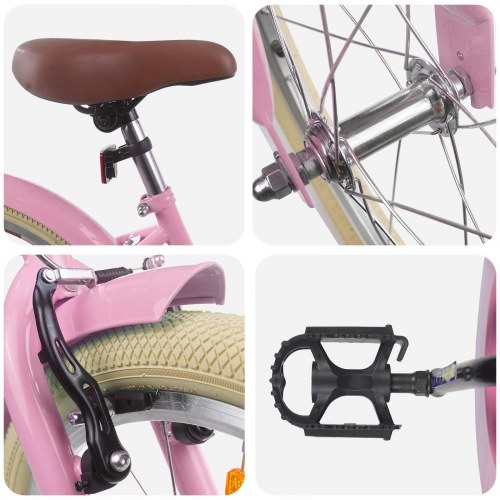 Børnecykel 20 tommer til børn i alderen 6-11 år Lys pink