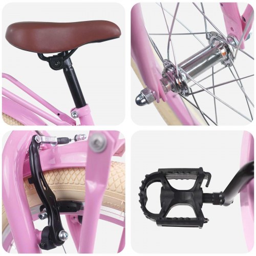 Børnecykel 20 tommer til børn i alderen 6-11 år Lys pink