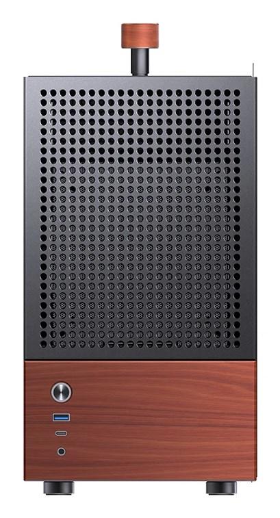 Jonsbo T6 mini-ITX kabinet – mini-tower med hærdet glas og træ, sort billede