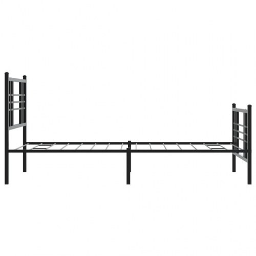 Sengeramme i metal med sengegavl og fodgærde 90×200 cm - sort
