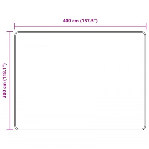Løber-tæppe i creme 300 × 400 cm - polyester velour med skridsikker PVC-bagside