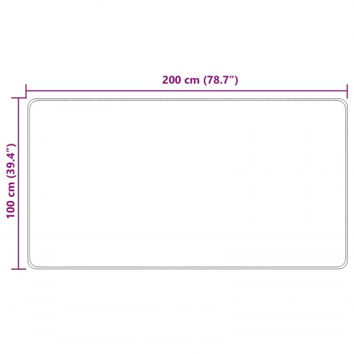 Tæppe runner i creme 100 × 200 cm - polyester velour med skridsikker PVC-bagside, Marsa