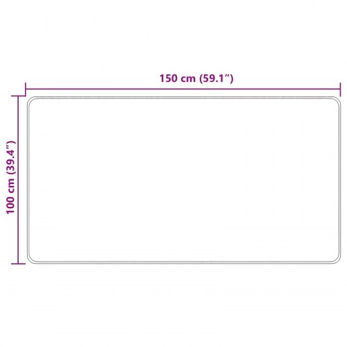 Løber i creme 100 × 150 cm - polyester-velour med skridsikker PVC-bagside