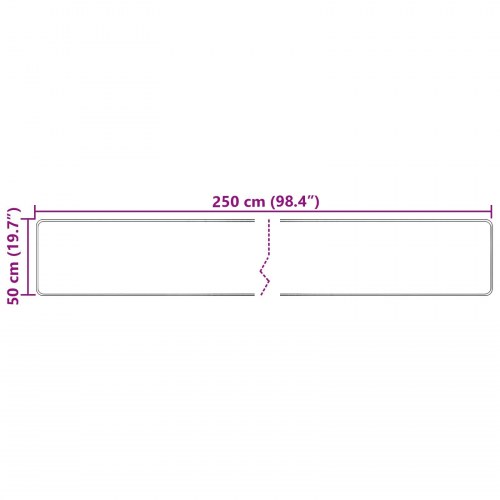 Løber tæppe MARSA - creme 50 × 250 cm, polyester med skridsikker PVC-bagside