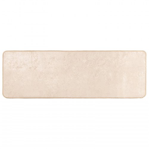 Løber i polyester-velour - creme 50 × 200 cm med skridsikker PVC-bagside