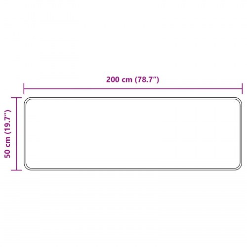 Løber i polyester-velour - creme 50 × 200 cm med skridsikker PVC-bagside