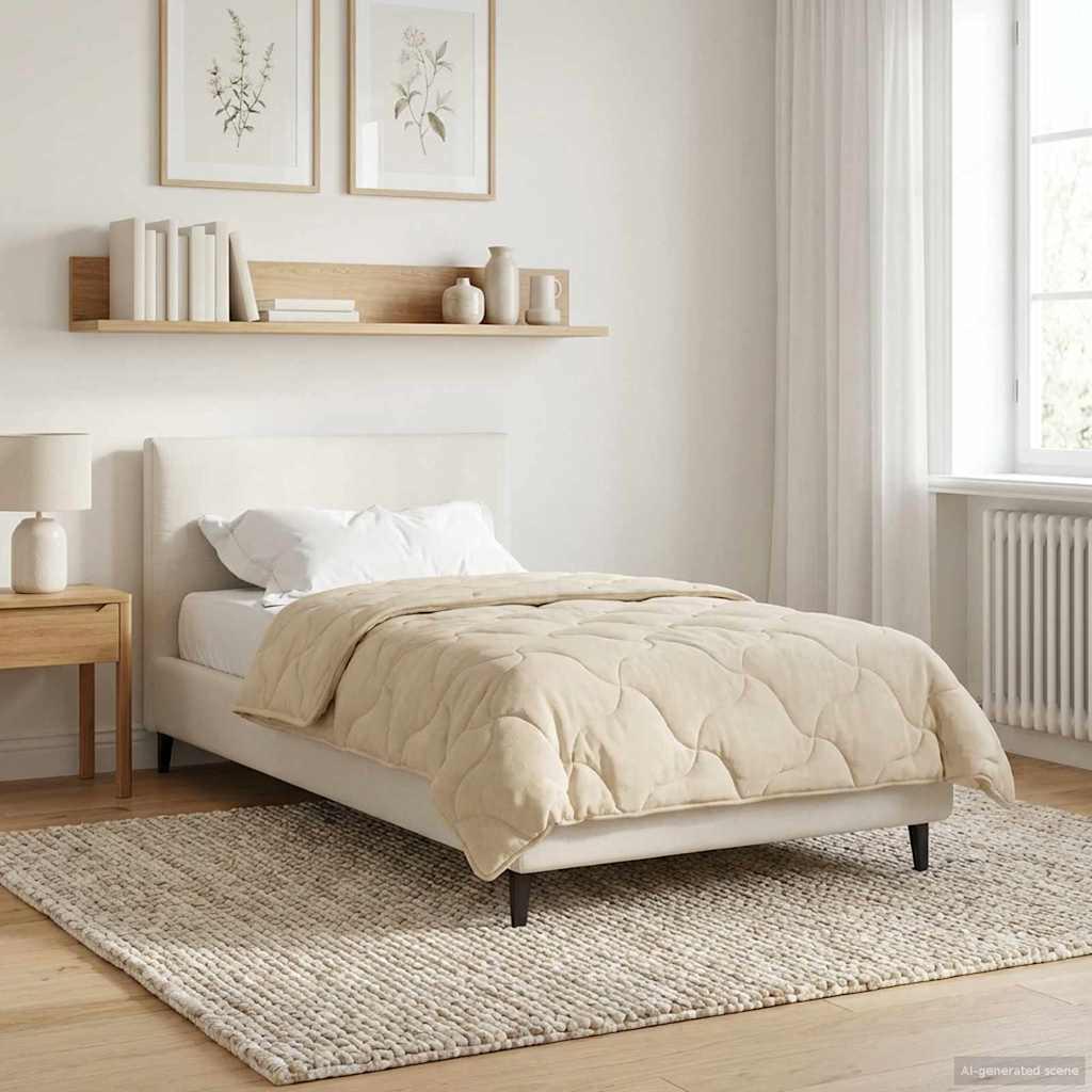 Vinter Dyne 220 X 240 Cm Mikrofiber Og Teddy Fleece - Creme / 135 x 220 cm