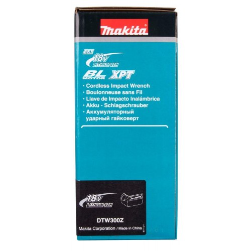 Makita DTW300Z slagnøgle 18 V - 1/2" fyrkant, 3.200 o/min, sort/blå