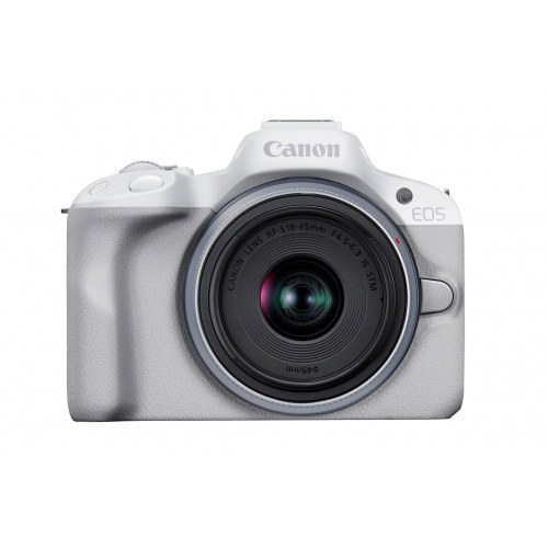 Canon EOS R50 spejlløst kamera 24,2 MP - Hvid + RF‑S 18-45mm F4,5-6,3 IS STM kit
