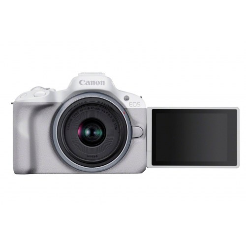 Canon EOS R50 spejlløst kamera 24,2 MP - Hvid + RF‑S 18-45mm F4,5-6,3 IS STM kit