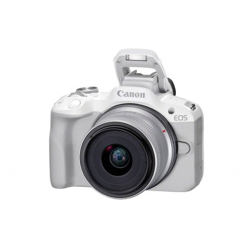 Canon EOS R50 spejlløst kamera 24,2 MP - Hvid + RF‑S 18-45mm F4,5-6,3 IS STM kit
