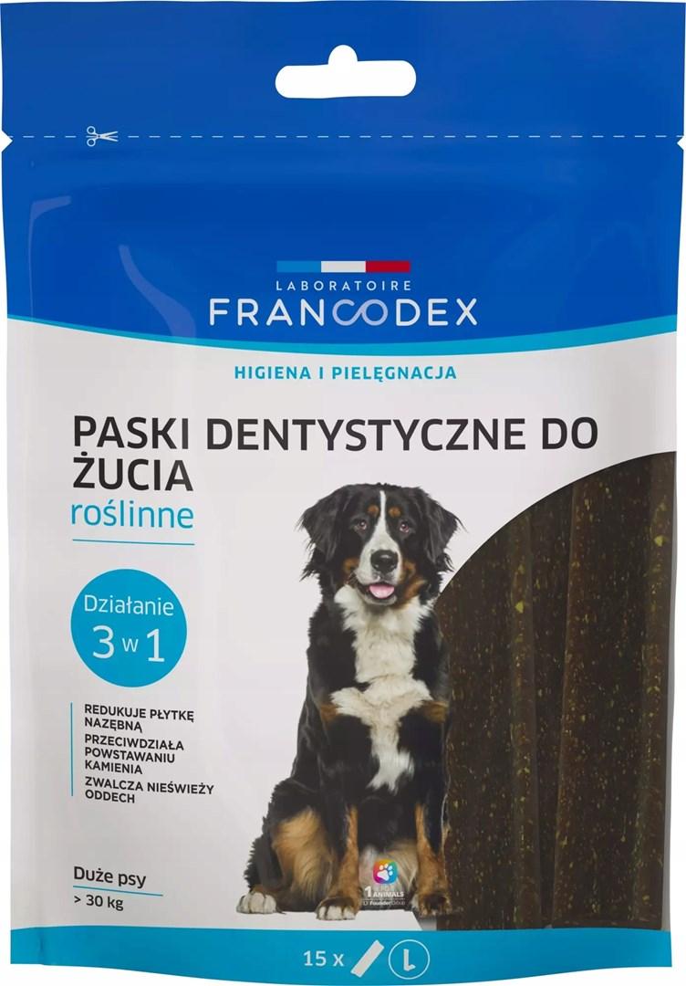 FRANCODEX Dentalstrips L til store hunde – 15 stk. (grøntsagssmag)