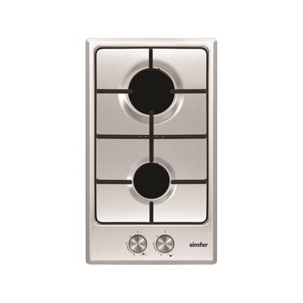 SIMFER H3.200.VGRIM gaskogeplade 2 blus - rustfrit stål med drejeknapper