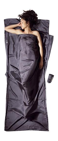 COCOON TravelSheet rektangulær lagenpose - silke, grå billede