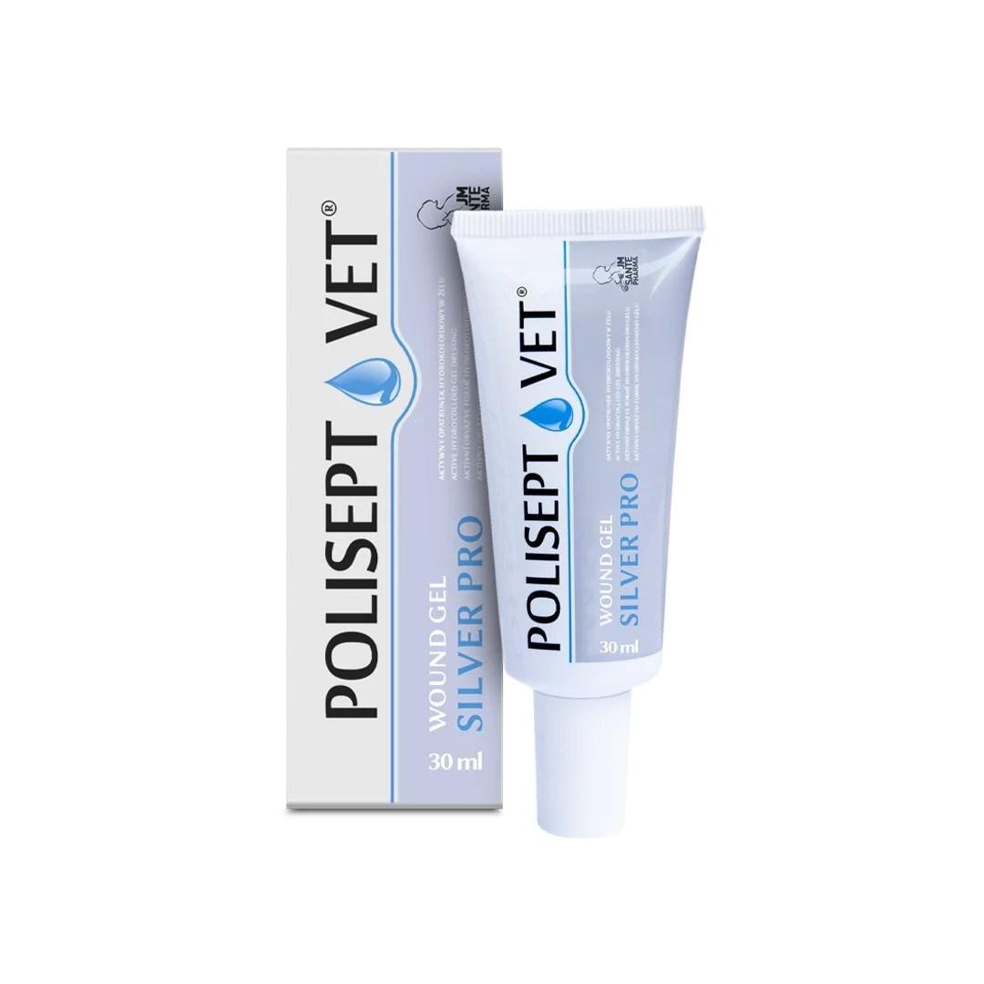 JM Sante Polisept Vet Wound Gel Silver Pro – gel til sårpleje til hund og kat, 30 ml