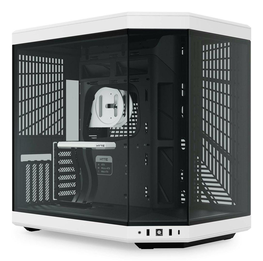 Hyte Y70 midi tower PC-kabinet - sort/hvid, hærdet glas billede