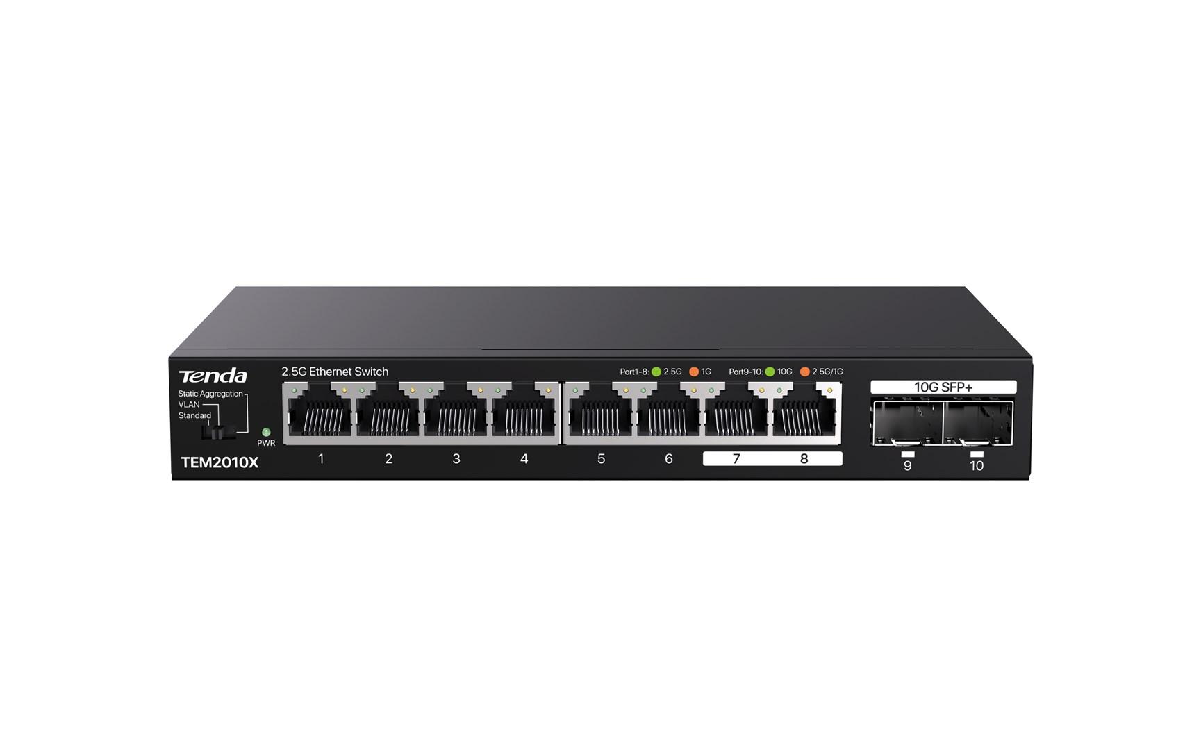 Tenda TEM2010X 2,5G Ethernet switch - desktop, sort