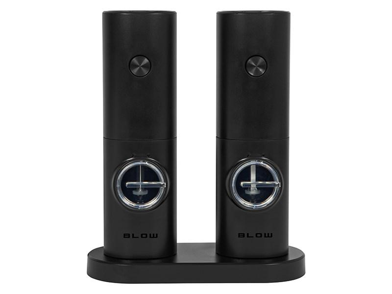 BLOW SP-01 elektrisk salt- og peberkværn med vindue - sort