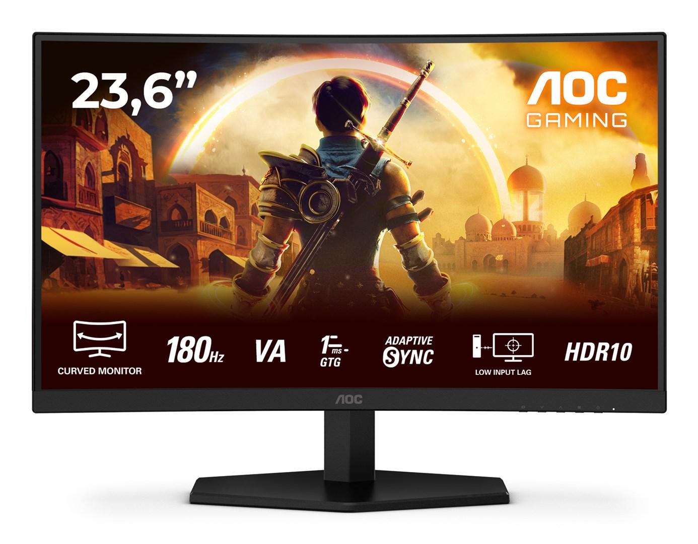 AOC G4 C24G42E 23,6" buet gaming skærm - Full HD, 180 Hz, VA, HDR10 billede