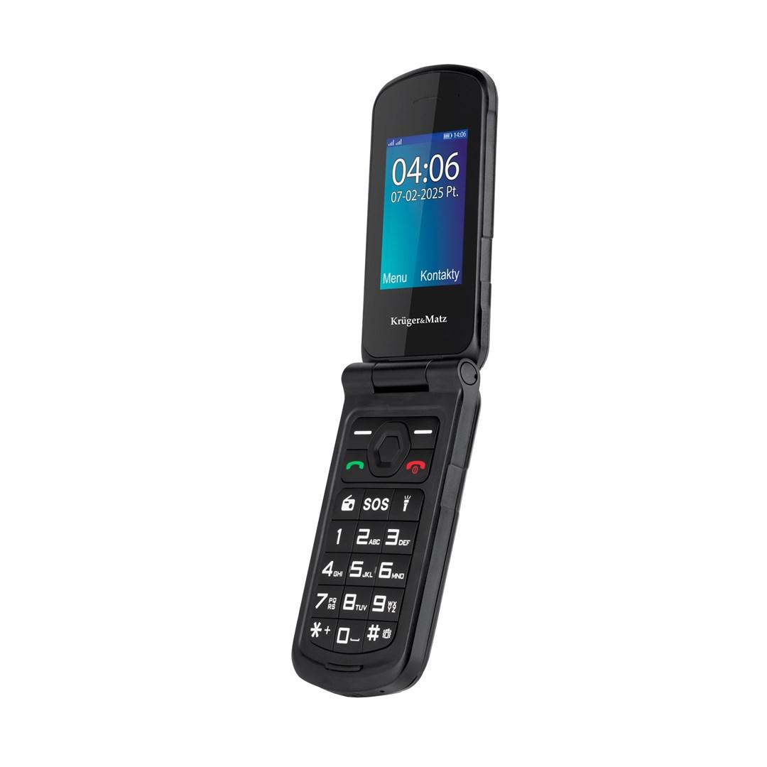 Kruger & Matz Iron 5 Flip 4G klaptelefon - IP68/IP69K, sort