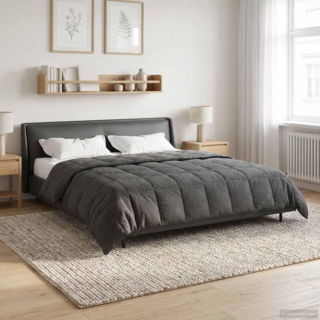 Helårs dyne Antracit 220 x 260 cm Mikrofiber og Teddy fleece