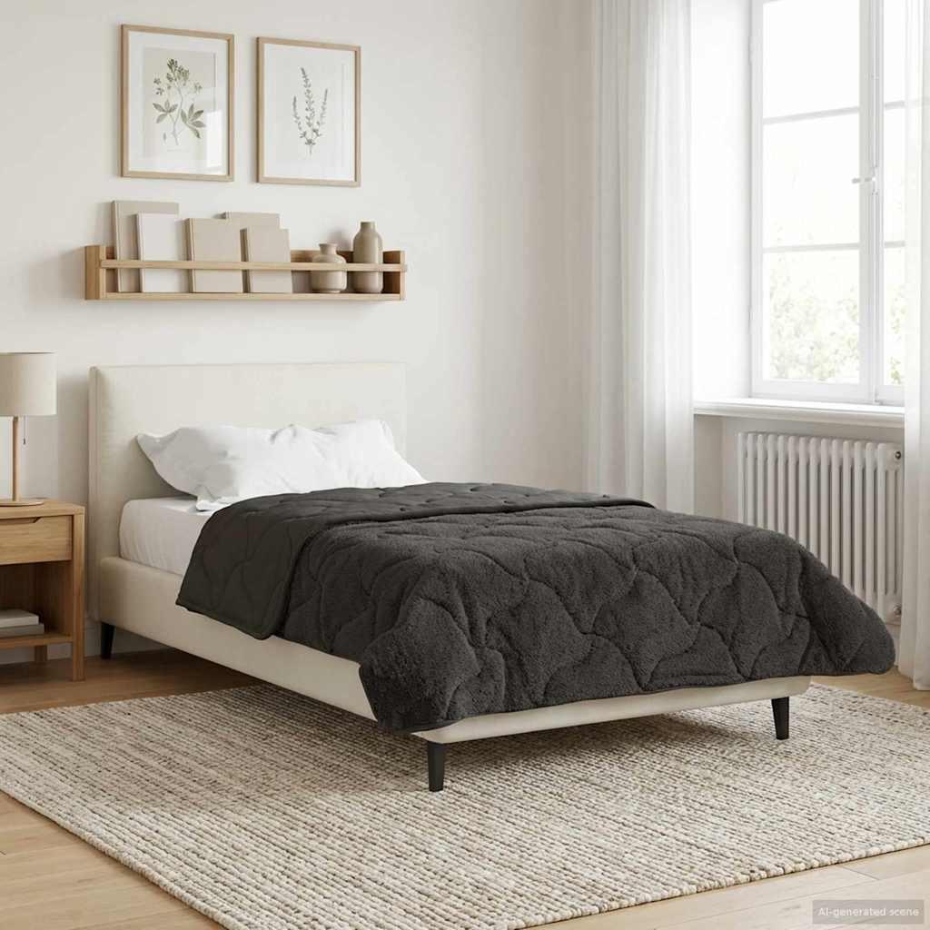 Sommer dyne Antracit 155 x 200 cm Mikrofiber og Teddy fleece