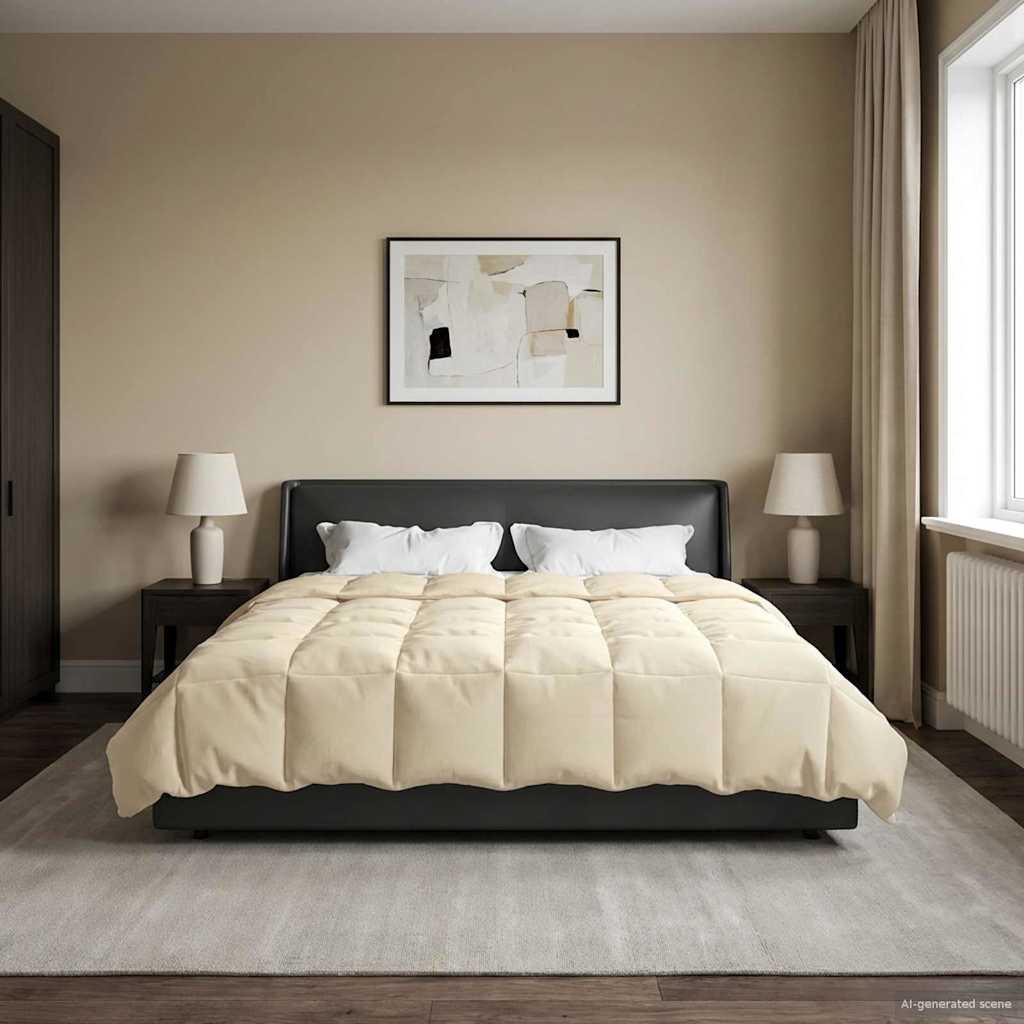 Vinterdyne i mikrofiber - quiltet, creme 220 × 260 cm