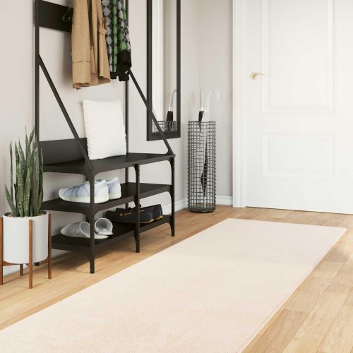 Medium luv blødt og vaskbart tæppe - HUARTE, beige 80 × 400 cm