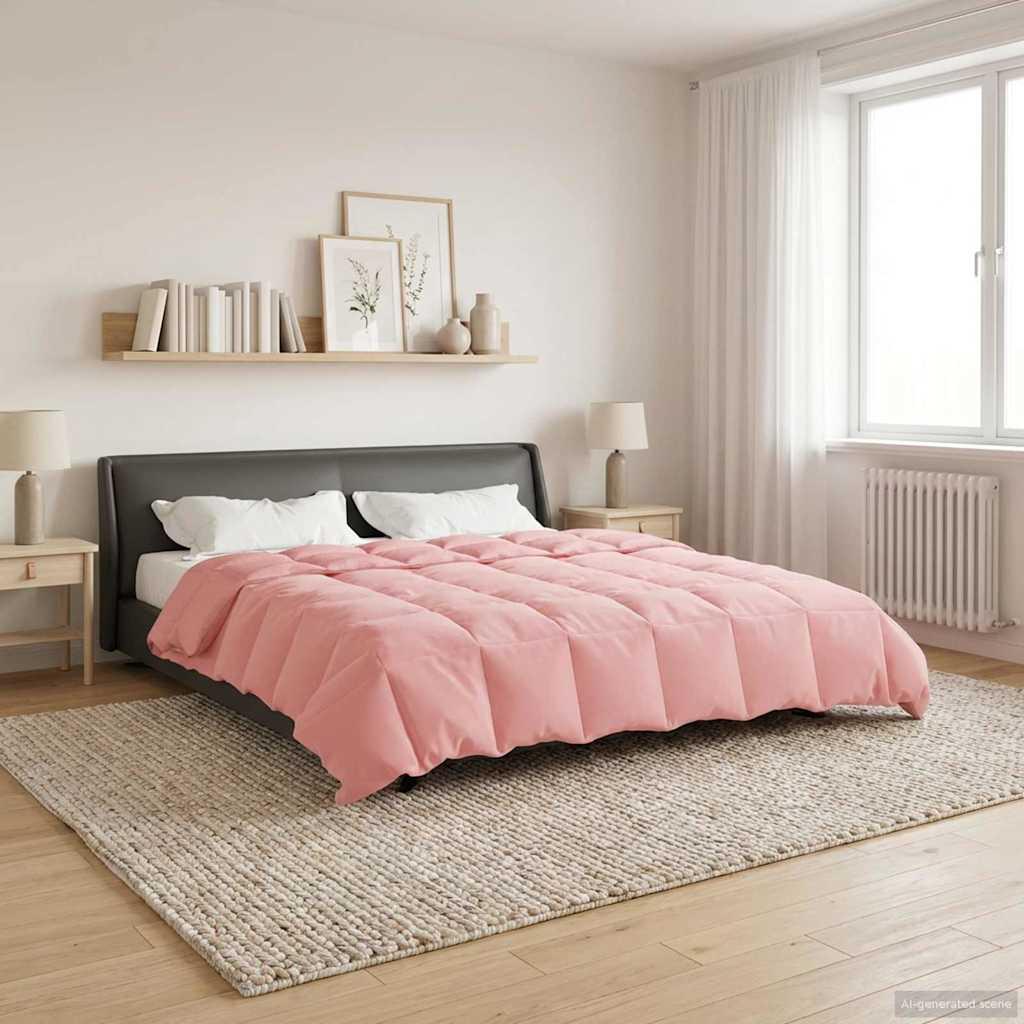 Vinterdyne i mikrofiber - quiltet, lyserød 220 × 240 cm