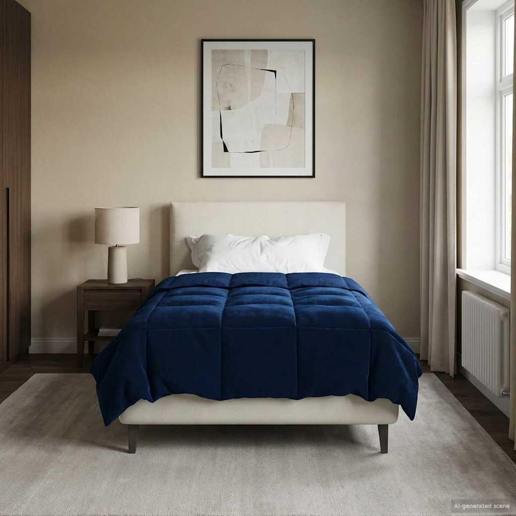 Helårs Dyne Quilting Mikrofiber - Mørkeblå / 155 x 220 cm