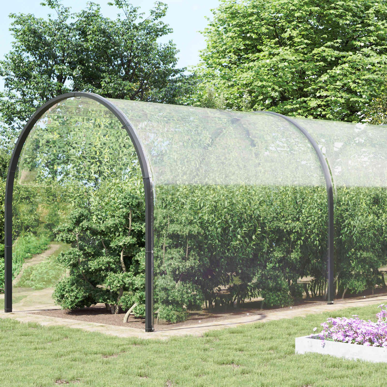 Presenning med øjer Transparent 8 x 8 m Polyethylen