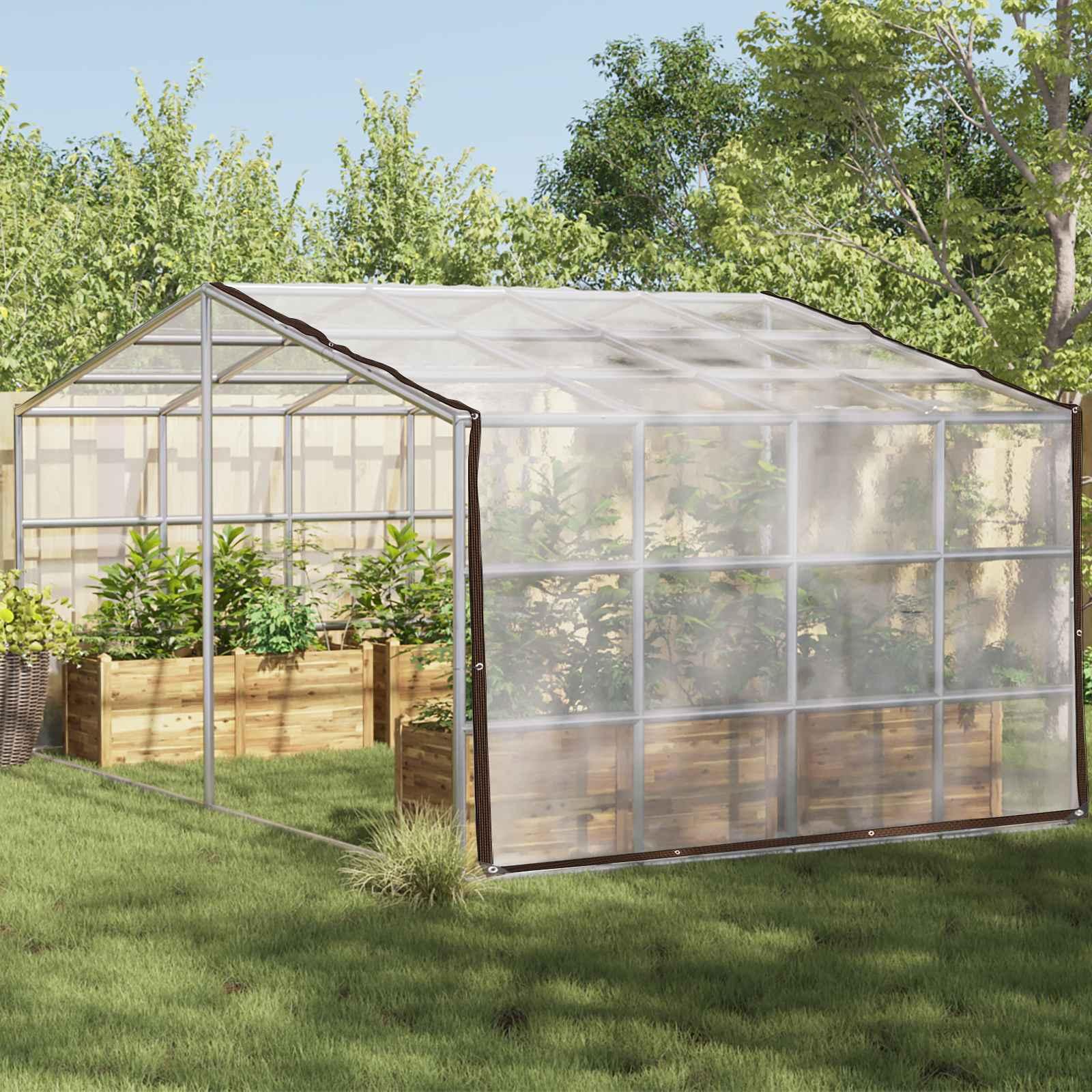 Presenning med øjer Transparent 4 x 5 m Polyethylen