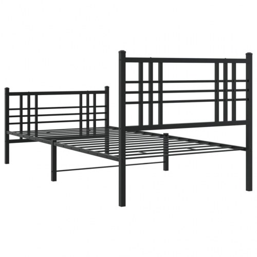 Sengeramme med sengegavl og fodgærde 90 x 190 cm - sort
