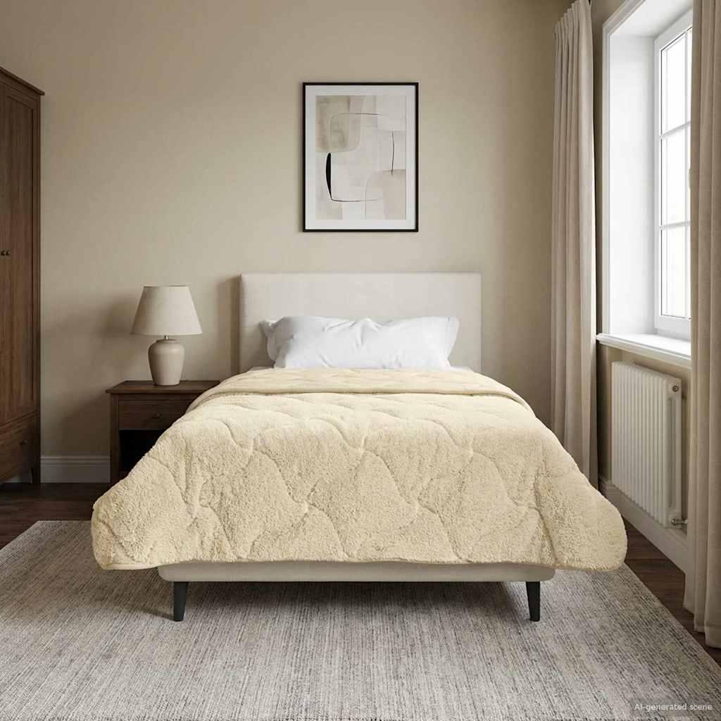 Vinter Dyne 220 X 240 Cm Mikrofiber Og Teddy Fleece - Creme / 155 x 200 cm