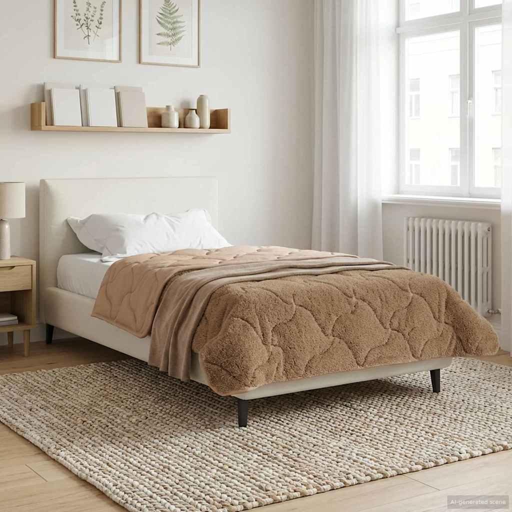 Vinter Dyne 220 X 240 Cm Mikrofiber Og Teddy Fleece - Gråbrun / 155 x 220 cm