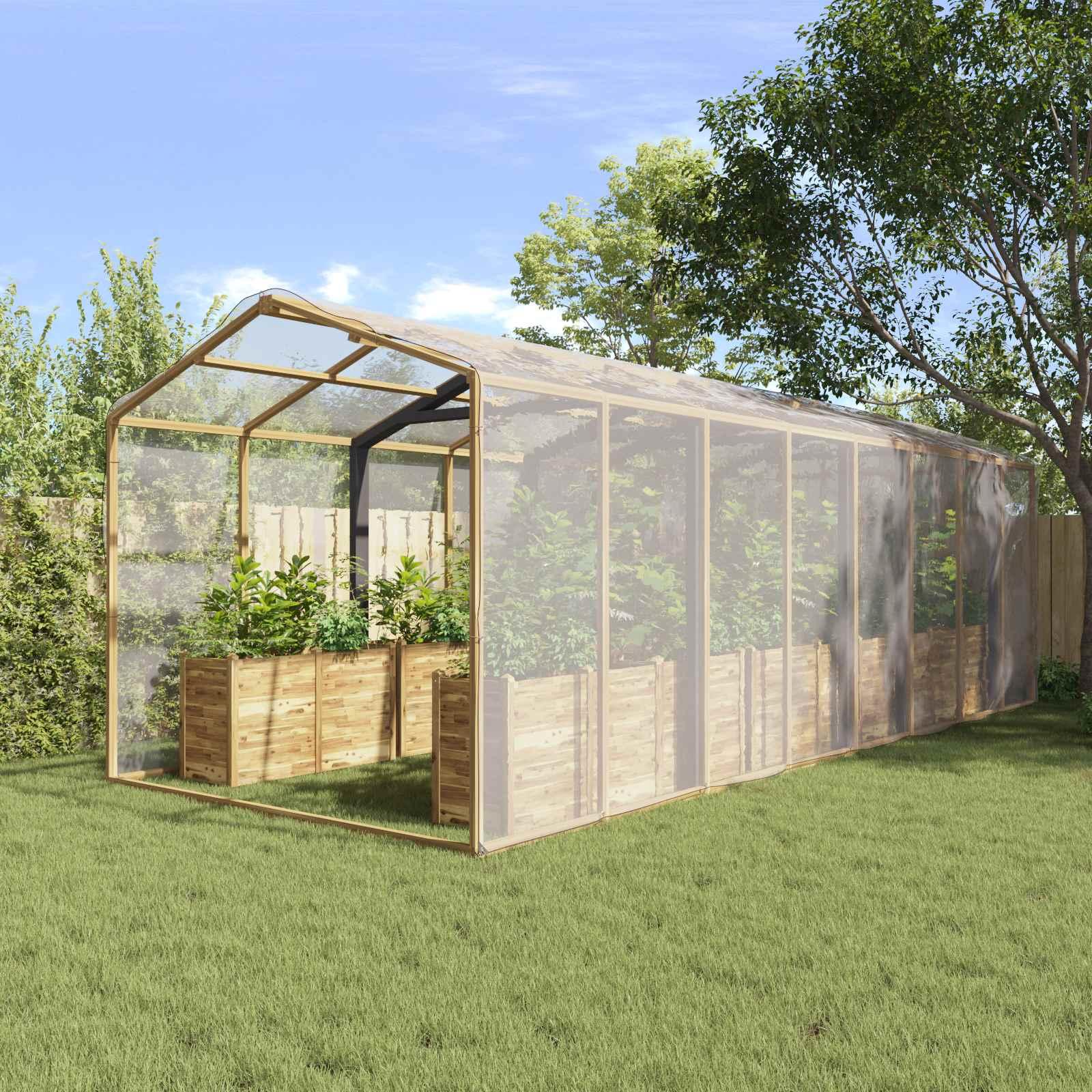 Presenning med øjer Transparent 6 x 6 m Polyethylen