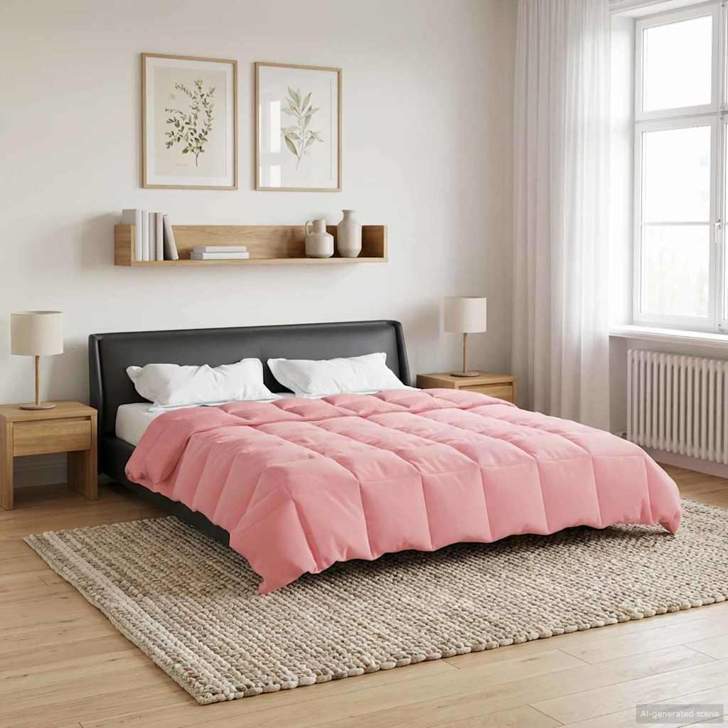 Sommerdyne i mikrofiber med quilt - lyserød 220 × 260 cm
