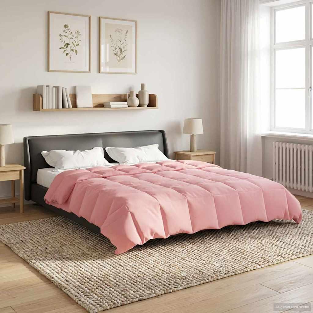 Sommerdyne med quilting - lyserød 200 × 240 cm i mikrofiber