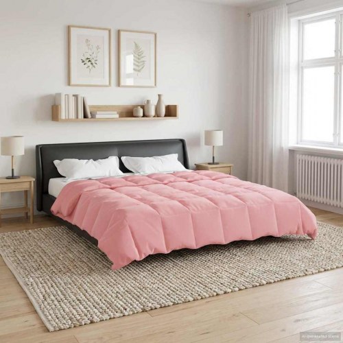 Sommerdyne i mikrofiber - quiltet, lyserød 200 x 200 cm