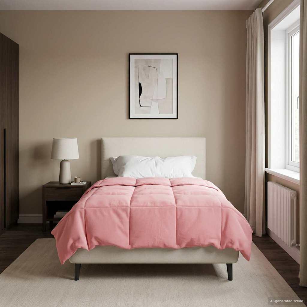 Sommerdyne med quilting - lyserød 140 × 200 cm i mikrofiber