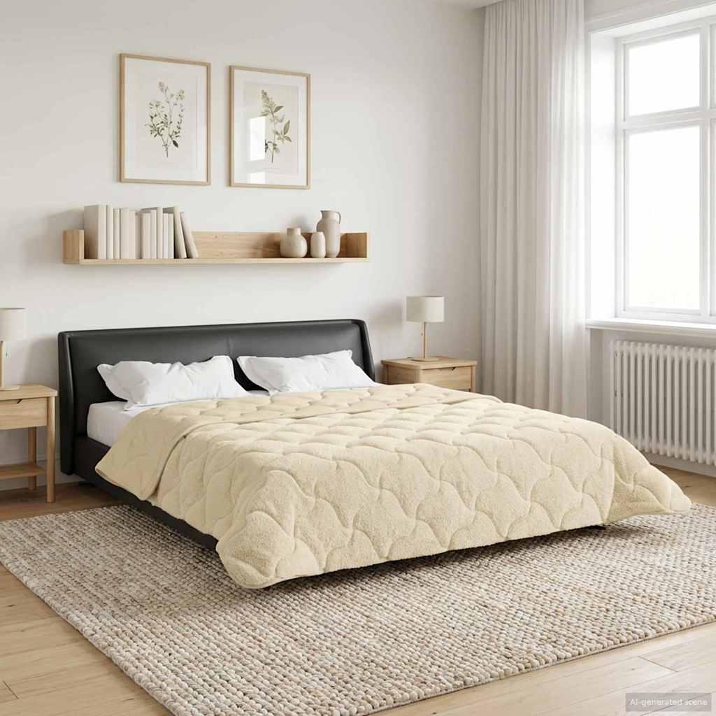 Helårs Dyne Mikrofiber Og Teddy Fleece - Creme / 260 x 240 cm