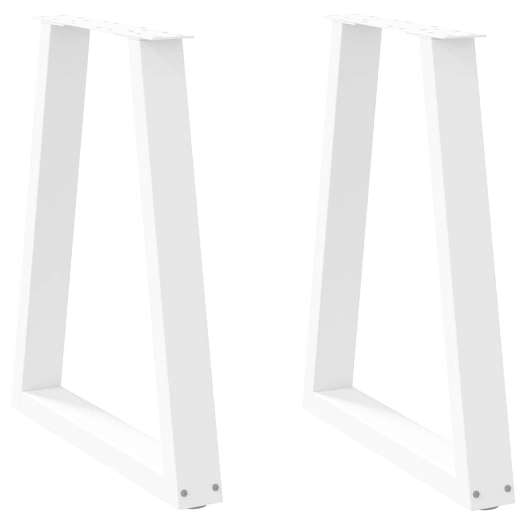 Spisebordsben V-formet 2 stk. hvid 60 x (72-73,3) cm stål