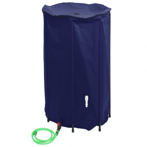 Sammenfoldelig vandtank med hane 100 l - blå PVC