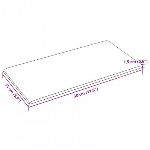 Væghovedgærde - 12 paneler 30 × 15 cm i creme stof