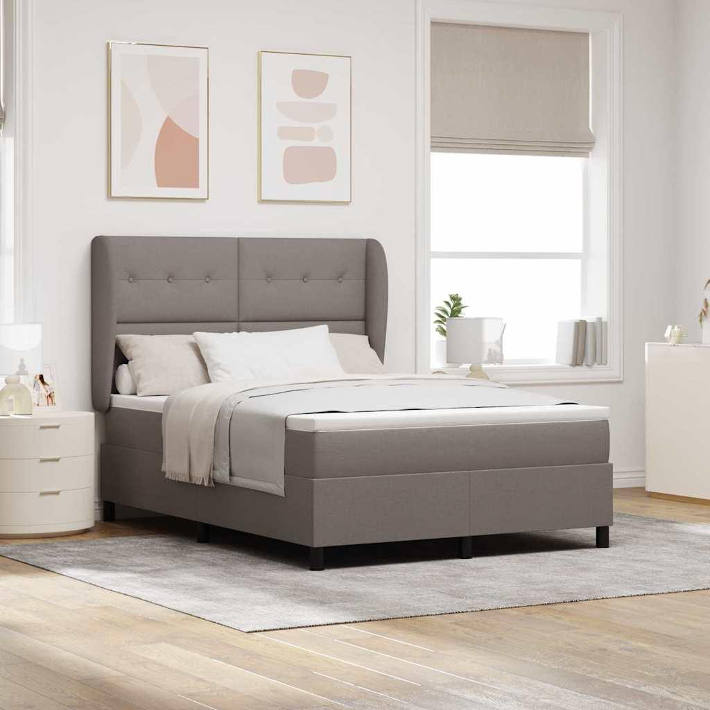 Box spring seng med madras Gråbrun 160 x 200 cm Stof